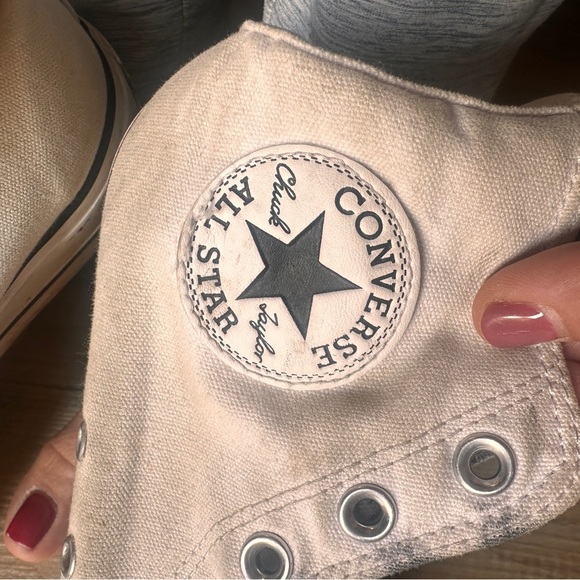 Converse Chuck Taylor High Top Platform Sneakers White Canvas Unisex 8.5 woman’s - Picture 6 of 12